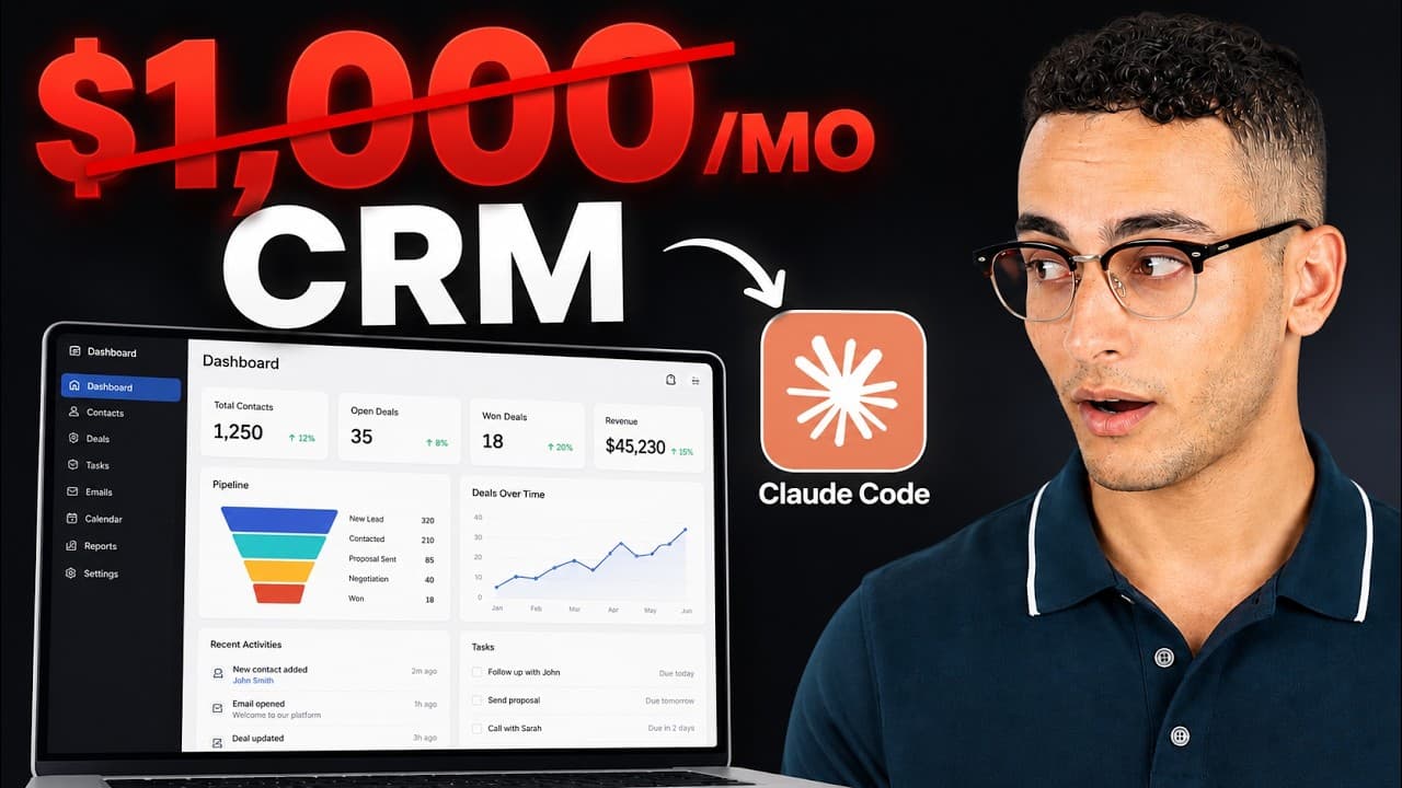 Here's how I Built a $1,000/Month CRM for Under $25 Using Claude