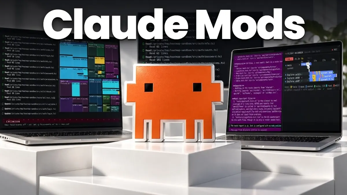 Claude Code mods video cover showing 10 customizations worth stealing