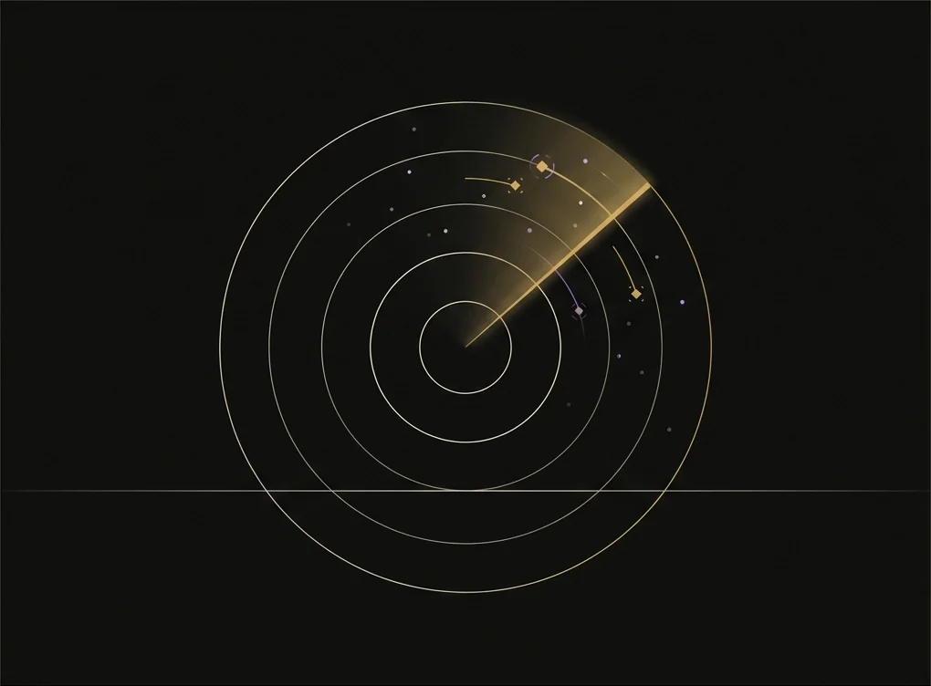 Abstract radar sweep highlighting the signals worth acting on