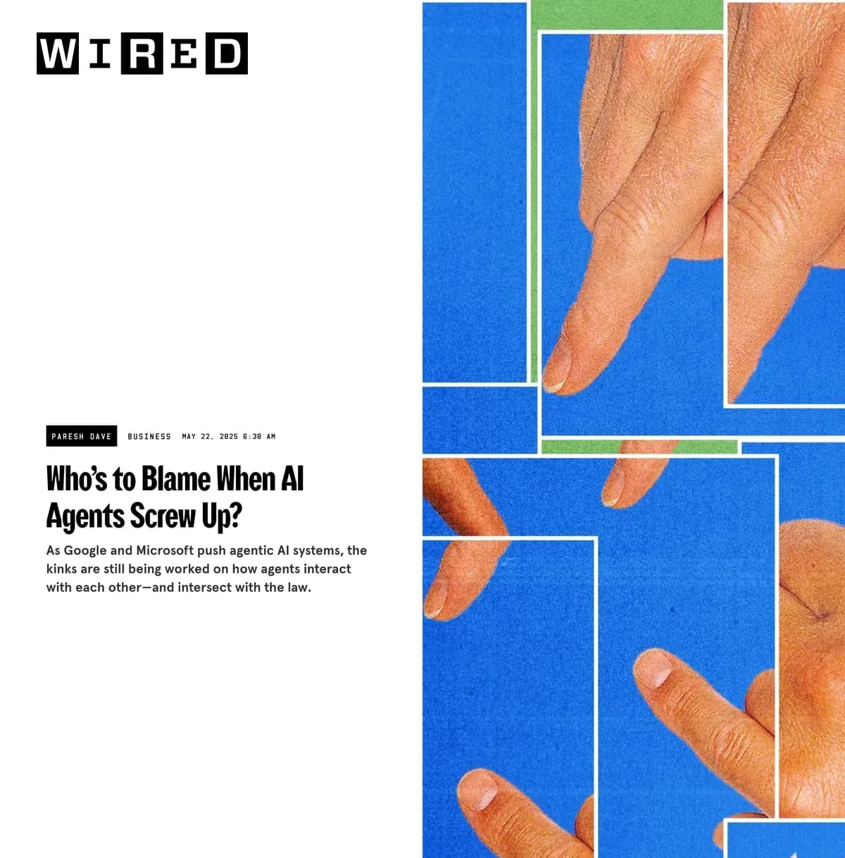The Wired story on AI agent liability, quoting Mark Kashef of Prompt Advisers