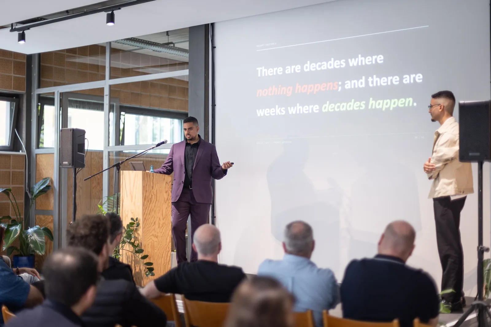 Mark and Taha sharing the stage at the Berlin event